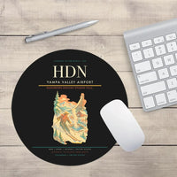 Thumbnail for Yampa Valley Airport (HDN) design on black round mouse pad