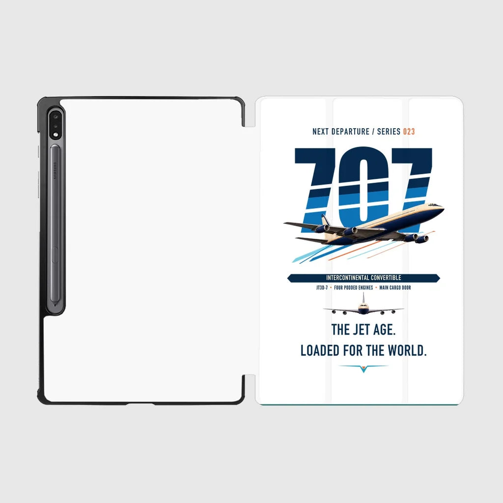 Boeing 707-320C design on white samsung tablet tablet case
