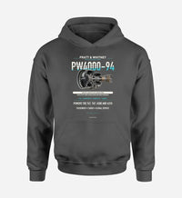 Thumbnail for PW4000-94 design on dark gray hoodie single side