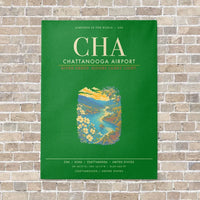 Thumbnail for Chattanooga Airport CHA - Canvas Framed - Green