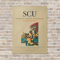 Thumbnail for Antonio Maceo Airport SCU — Santiago de Cuba vertical canvas print - no frame - beige background