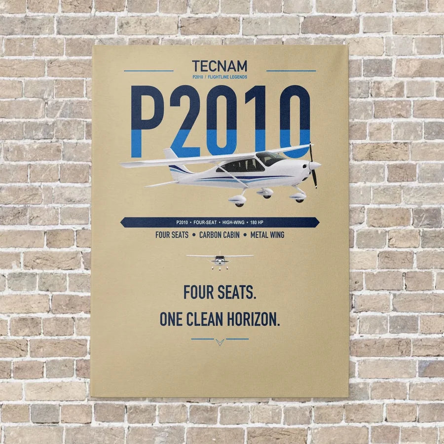 Tecnam P2010 vertical canvas print - no frame - beige background