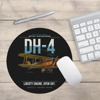 Thumbnail for Airco DH-4 Liberty Plane design on black round mouse pad
