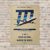 Thumbnail for Boeing 777-9 vertical canvas print - no frame - beige background