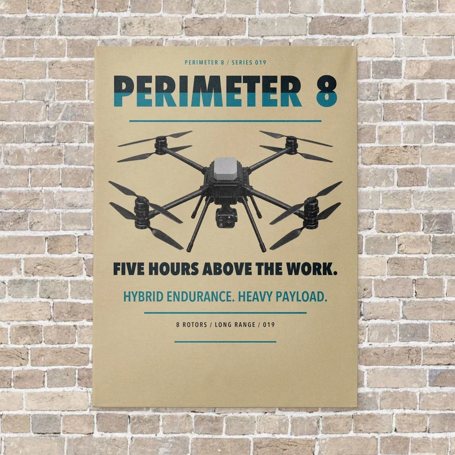 Skyfront Perimeter 8 vertical canvas print - no frame - beige background