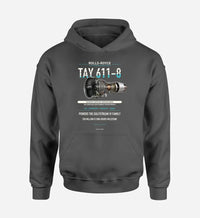 Thumbnail for TAY 611-8 design on dark gray hoodie single side