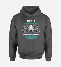 Thumbnail for DJI Neo 2 design on dark gray hoodie single side