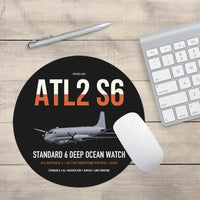 Thumbnail for Atlantique 2 Standard 6 design on black round mouse pad
