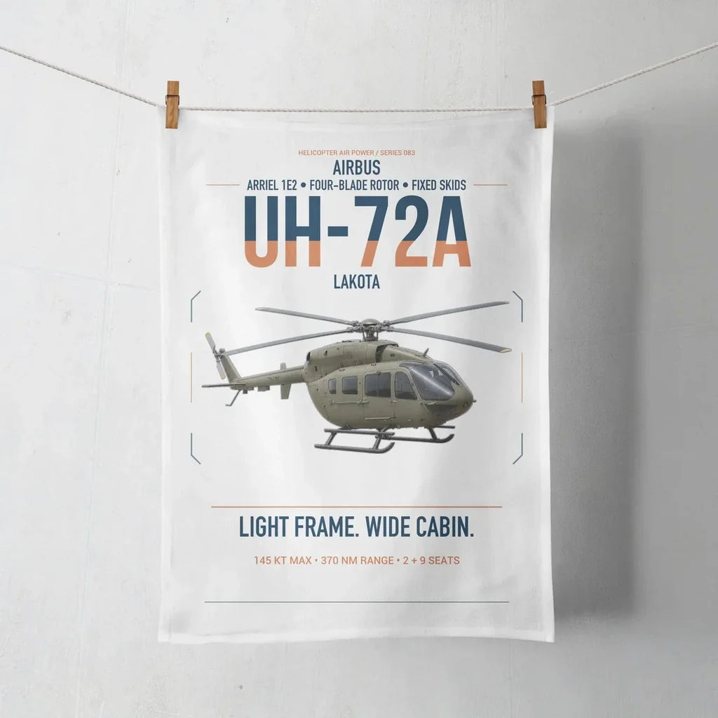 Airbus UH-72A Lakota design on white towel