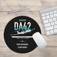 Thumbnail for Diamond DA42-VI design on black round mouse pad