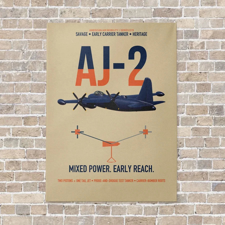 AJ-2 Savage Tanker vertical canvas print - no frame - beige background