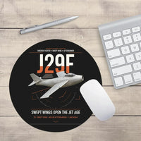 Thumbnail for Saab J 29F Tunnan design on black round mouse pad