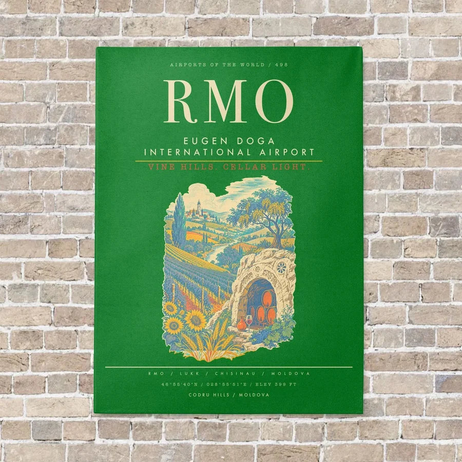 Chisinau Eugen Doga International Airport RMO - Canvas Framed - Green