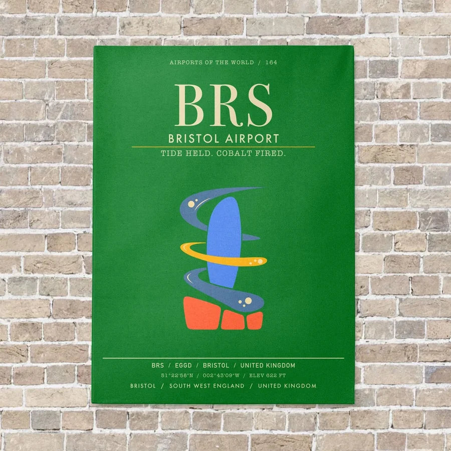 Bristol Airport BRS - Canvas Framed - Green