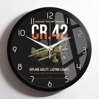 Thumbnail for Fiat CR.42 Falco design on black framed wall clock