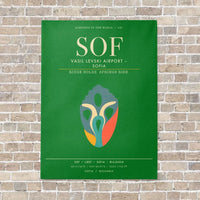 Thumbnail for Vasil Levski Airport Sofia SOF - Canvas Framed - Green