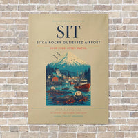 Thumbnail for Sitka Rocky Gutierrez Airport SIT vertical canvas print - no frame - beige background