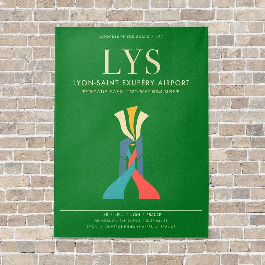 Lyon-Saint Exupery Airport LYS - Canvas Framed - Green