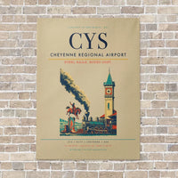 Thumbnail for Cheyenne Regional Airport CYS vertical canvas print - no frame - beige background