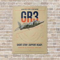 Thumbnail for Hawker Siddeley Harrier GR3 vertical canvas print - no frame - beige background
