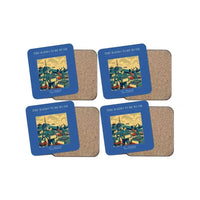 Thumbnail for The Radio Tube Rush - Designed Coasters design on blue 4-pieces-set