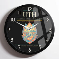 Thumbnail for Udon Thani International Airport (UTH) design on black framed wall clock