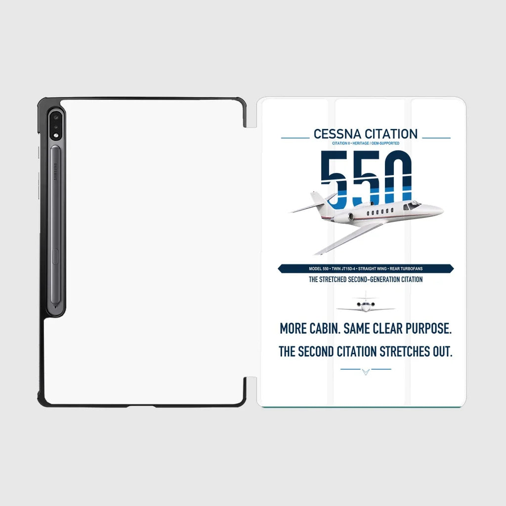 Cessna Citation 550 - Citation II design on white samsung tablet tablet case
