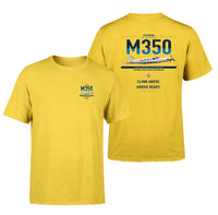 Thumbnail for Piper M350 design on yellow t-shirt, double-side print