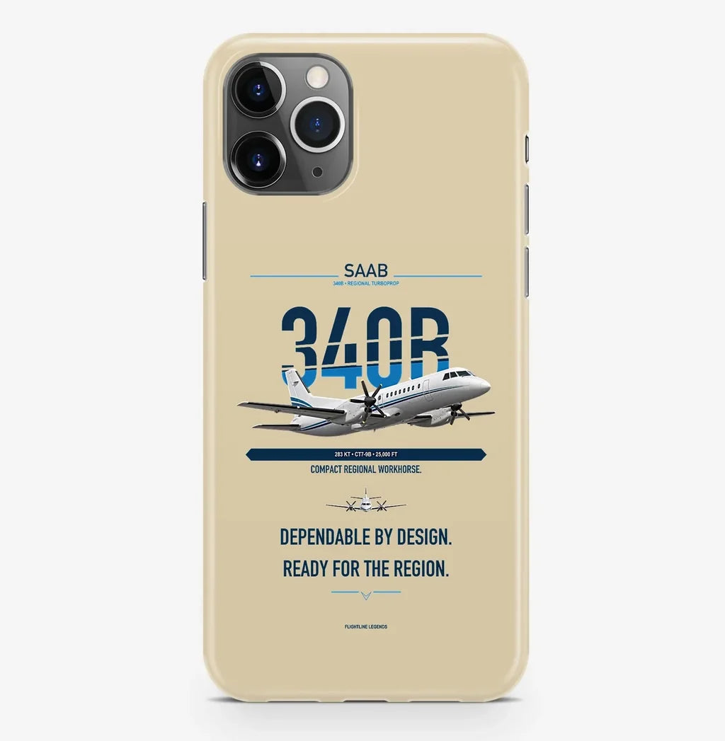 Saab 340B Case ProMax design on beige iphone case promax