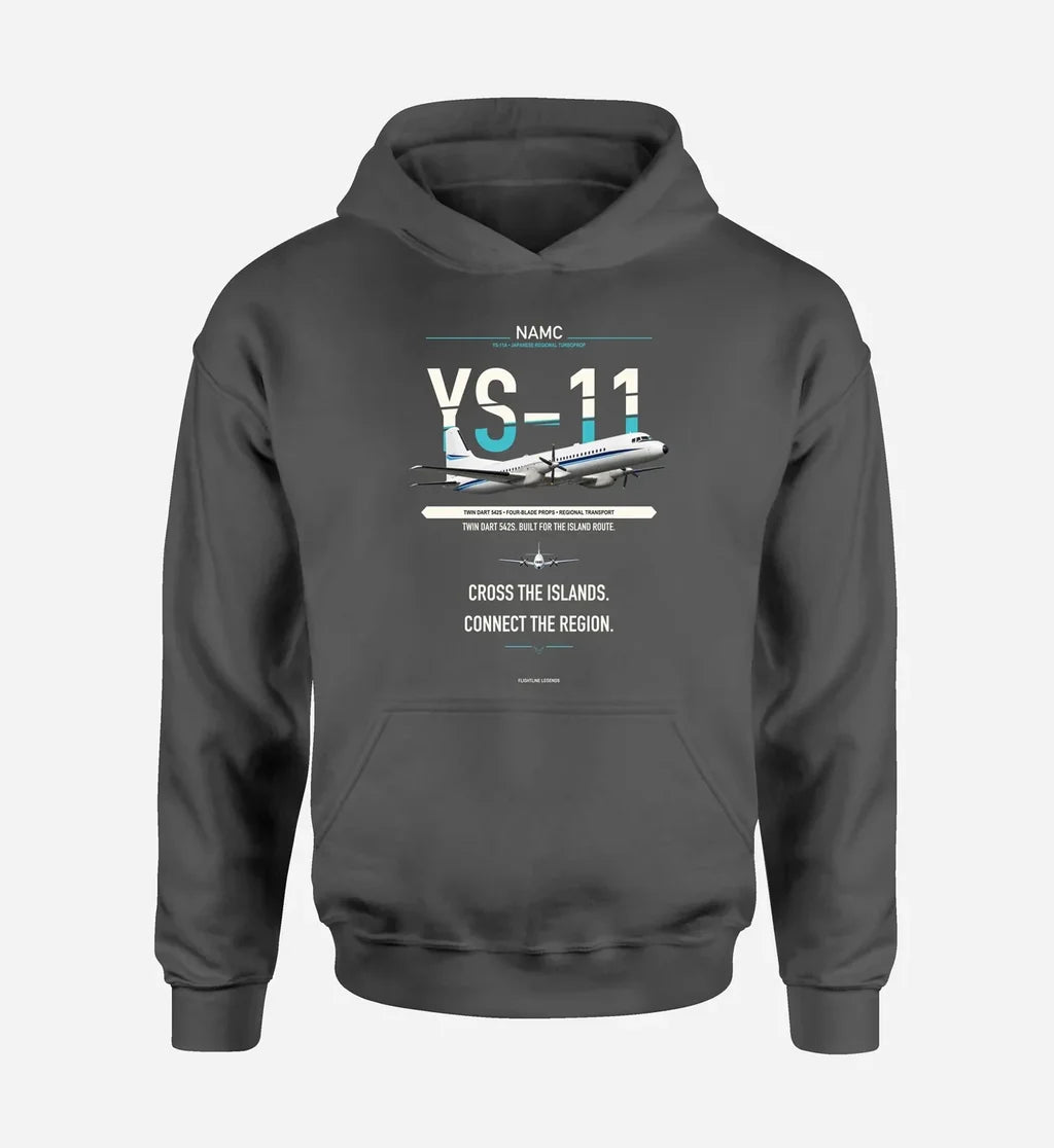 NAMC YS-11A design on dark gray hoodie single side