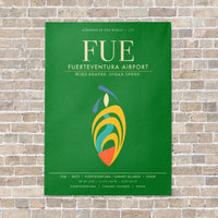 Thumbnail for Fuerteventura Airport FUE - Canvas Framed - Green