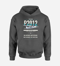 Thumbnail for Tecnam P2012 Traveller design on dark gray double-side hoodie, single-side print