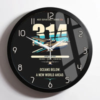 Thumbnail for Boeing 314 Clipper design on black framed wall clock