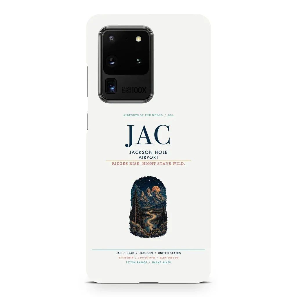 Jackson Hole Airport JAC design on samsung case - white