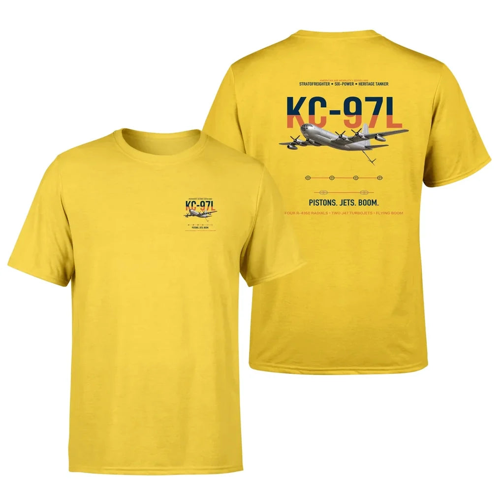 KC-97L STRATOFREIGHTER design on yellow double-side t-shirt, double-side print