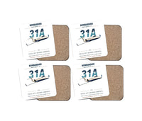 Thumbnail for Bombardier Learjet 31A design on white 4 pieces set coaster