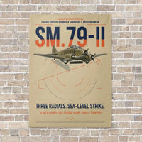 Thumbnail for Savoia-Marchetti SM.79-II Sparviero vertical canvas print - no frame - beige background