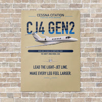 Thumbnail for Cessna Citation CJ4 Gen2 vertical canvas print - no frame - beige background
