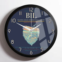 Thumbnail for Billings Logan International Airport BIL Wall-Clock Framed - Navy Blue