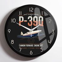 Thumbnail for P-39Q Airacobra design on black framed wall clock
