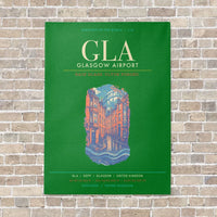 Thumbnail for Glasgow Airport GLA - Canvas Framed - Green