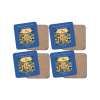 Thumbnail for The Grass Strip Sunday - Designed Coasters design on blue 4-pieces-set