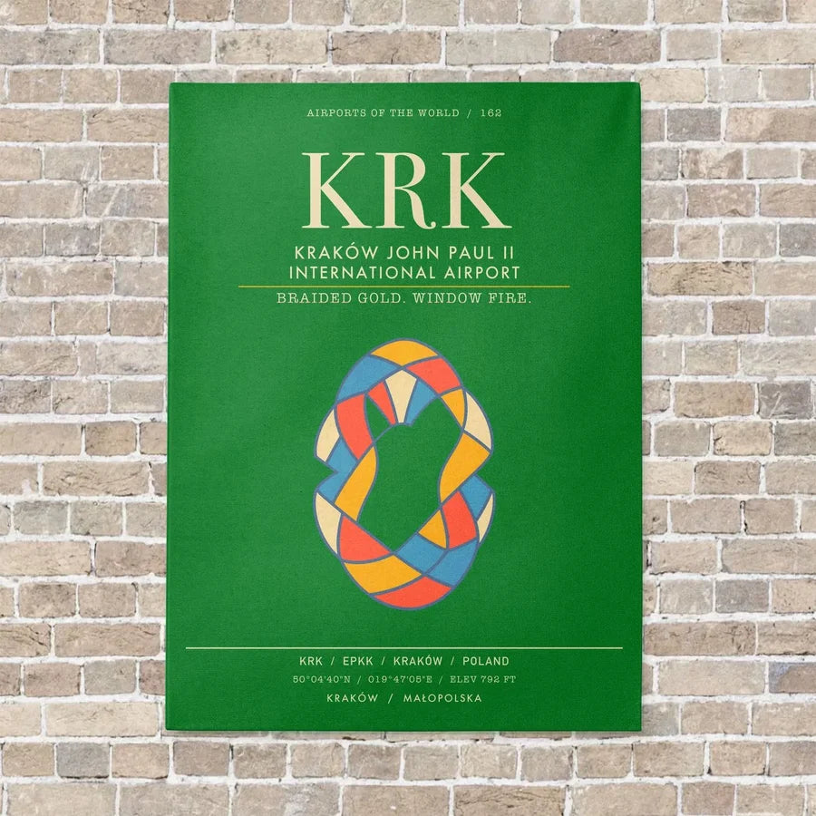 Krakow John Paul II International Airport KRK - Canvas Framed - Green