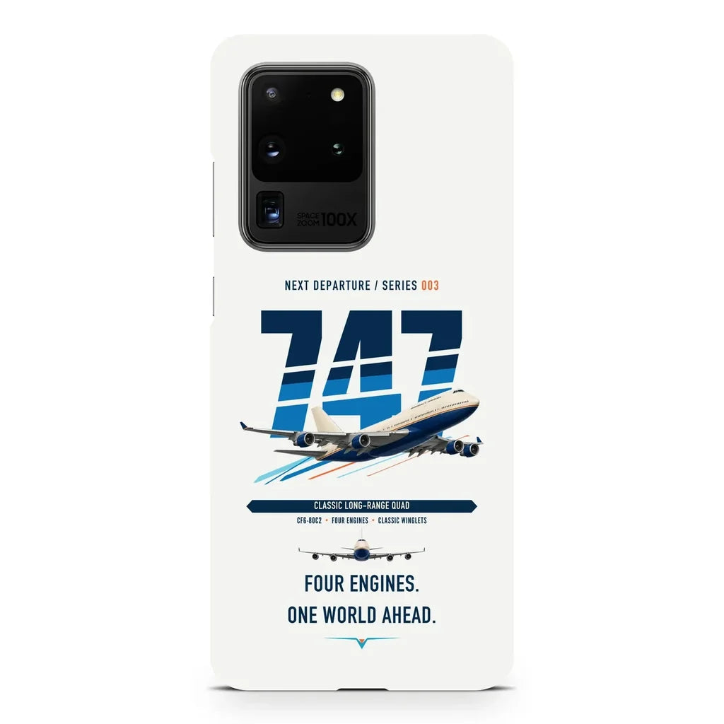 Boeing 747-400 design on samsung case - white