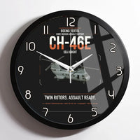 Thumbnail for Boeing Vertol CH-46E Sea Knight design on black framed wall clock