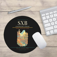 Thumbnail for Strasbourg Airport (SXB) design on black round mouse pad