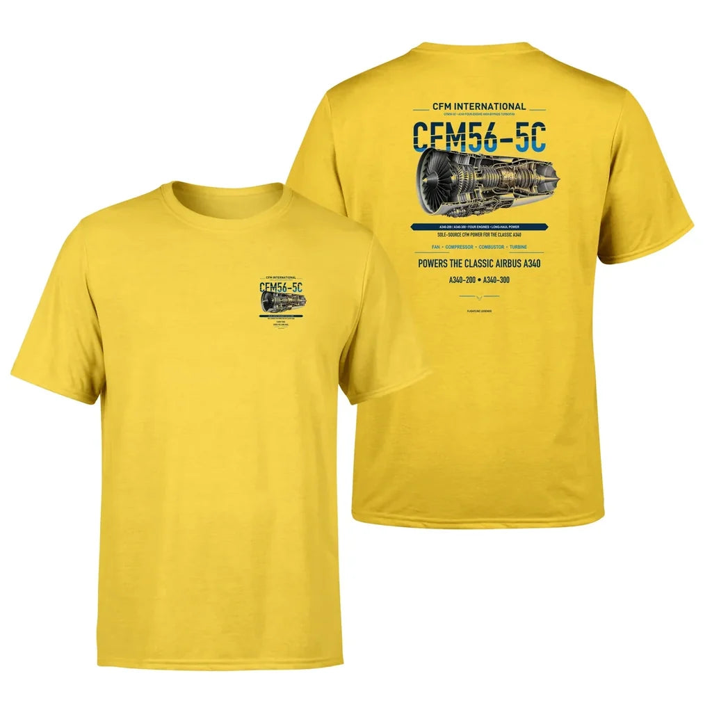 CFM56-5C design on yellow t shirt