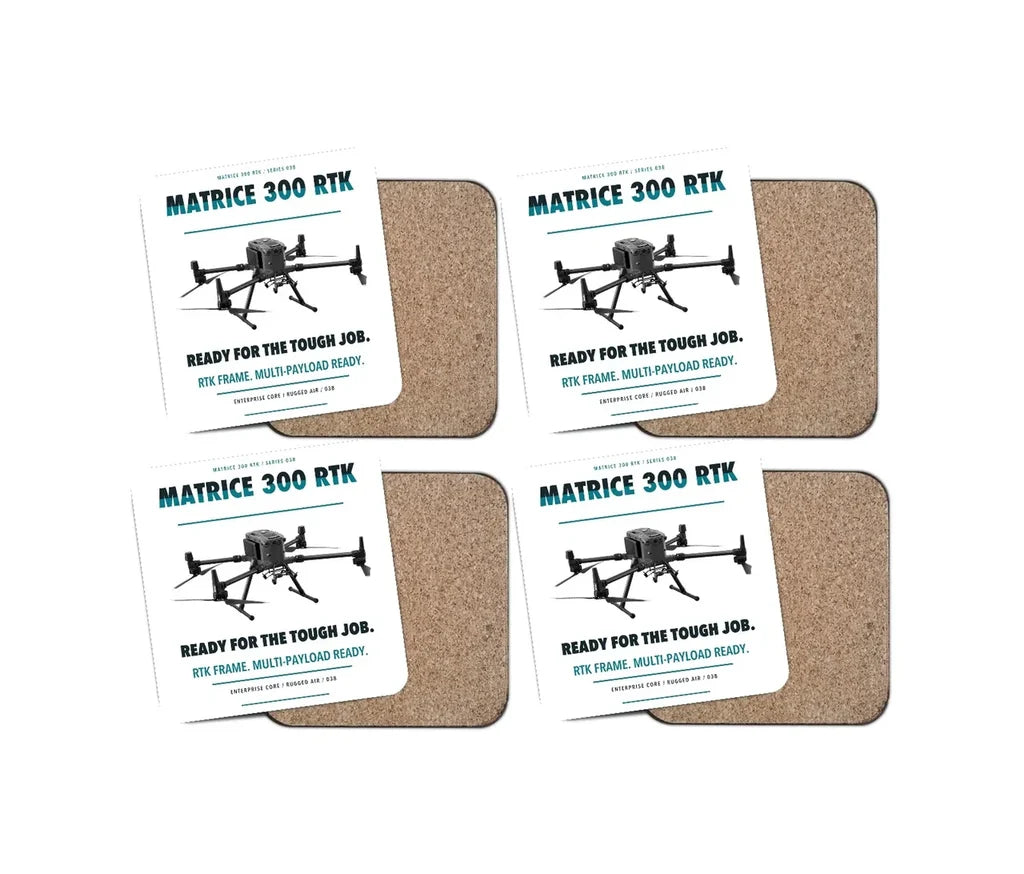 DJI Matrice 300 RTK design on white 4 pieces set coaster