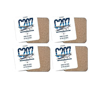 Thumbnail for Cessna T207A Stationair 8 design on white 4 pieces set coaster