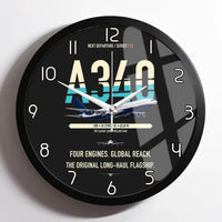 Thumbnail for Airbus A340-300 design on black framed wall clock